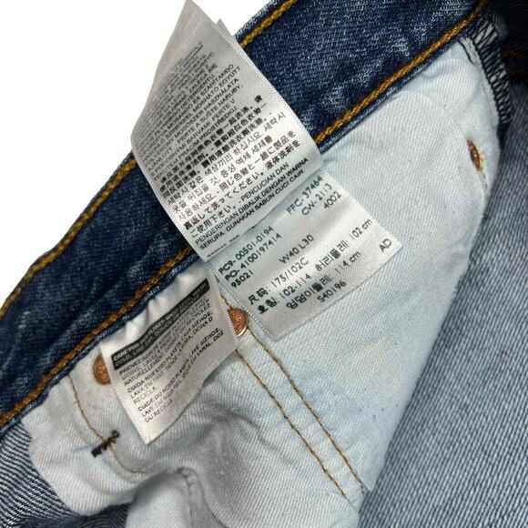 Levi’s Mens 501 Original Fit Jeans Button Fly Non Stretch Dark Stonewash 40x30 - Picture 7 of 8